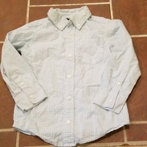 Gymboree Boys light Blue Gingham dress shirt 3 4